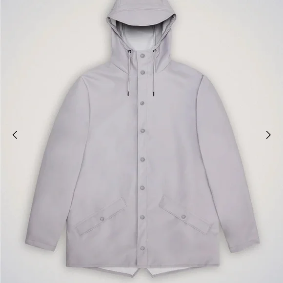 RAINS UNISEX SZ XL JACKET ASH (gray) NIB MENS RAINCOAT WOMENS RAINCOAT - Picture 2 of 4